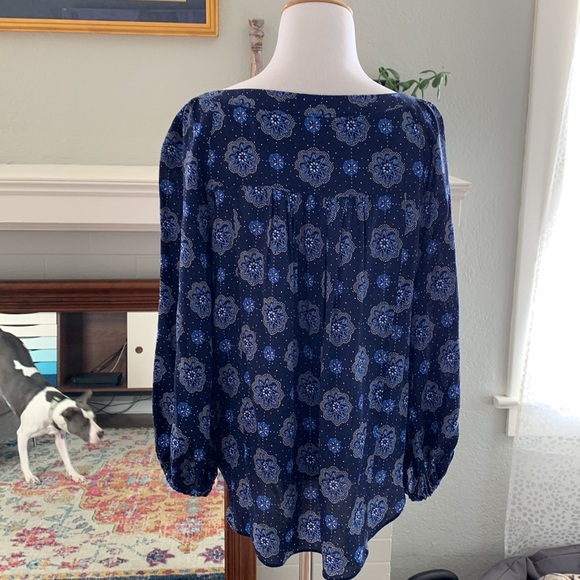 Anthropologie Maeve size 4 blue print blouse - Picture 3 of 5